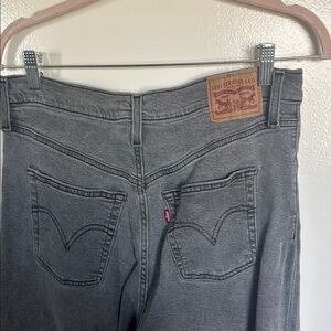 Levi's Ribcage Straight Leg Gray Denim Jeans